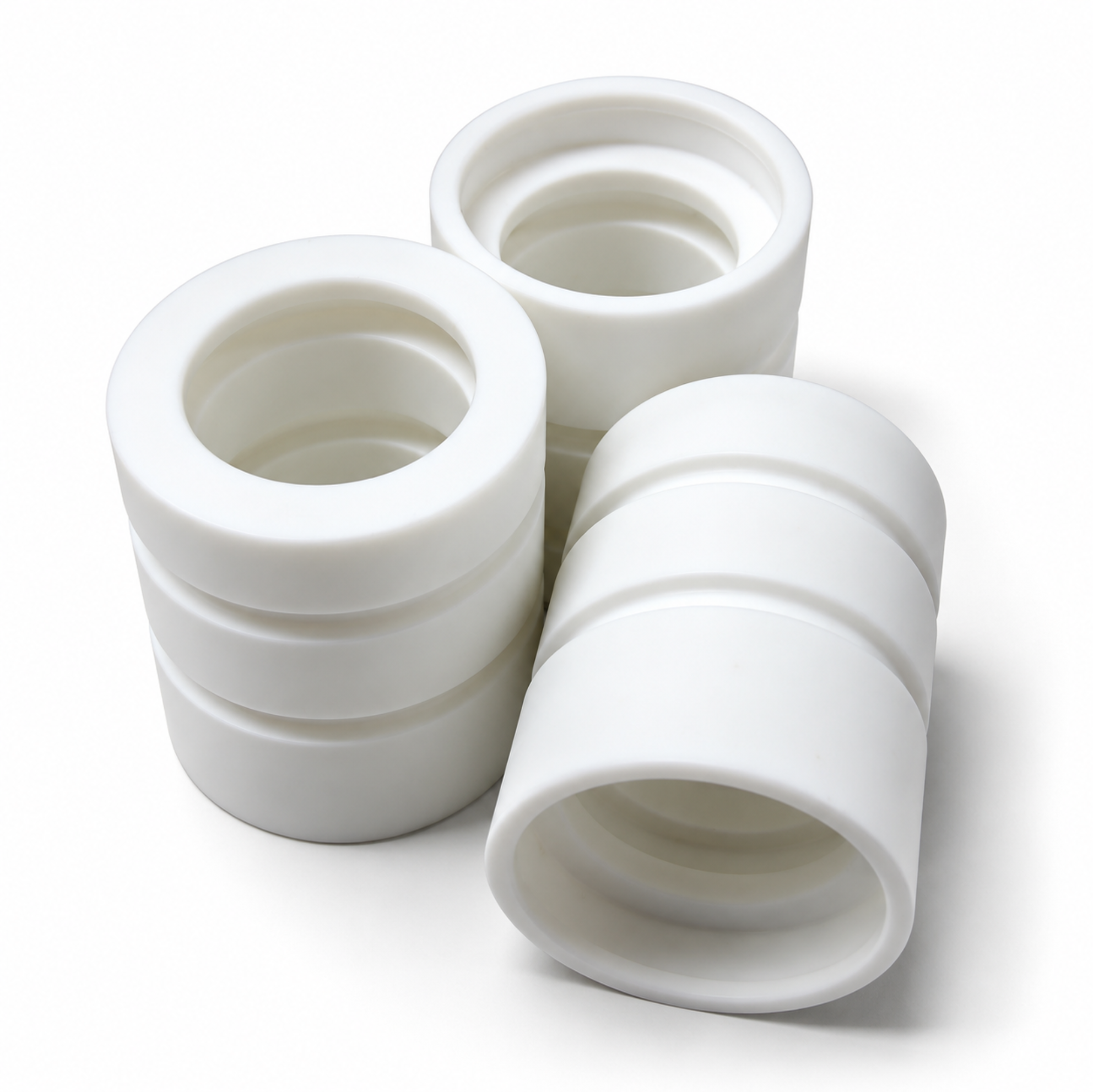 White-Grooved-Cylindrical-Bushings-Trio